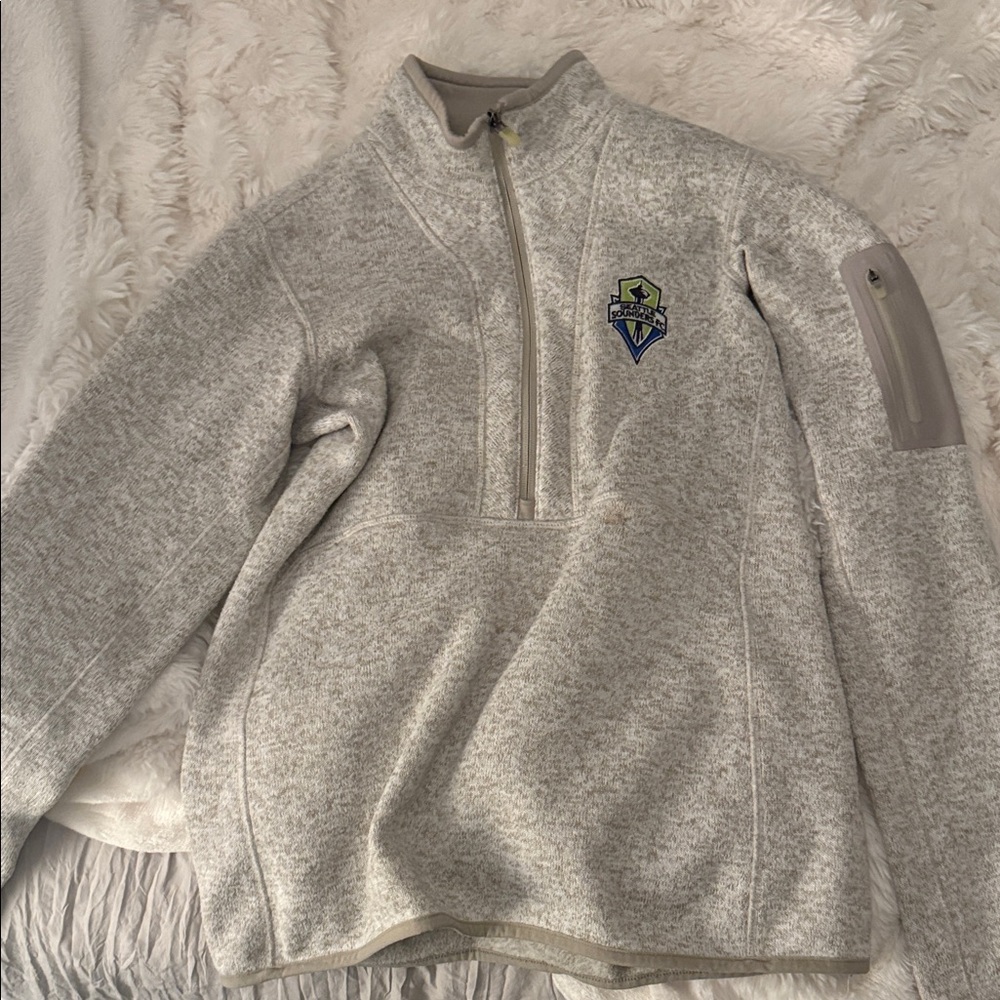 Seattle sounders Gray Quarter-Zip Pullover unisex